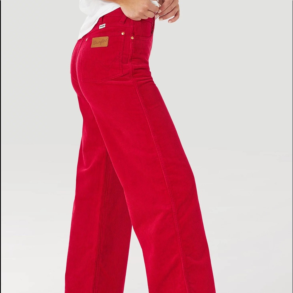 Wrangler Red Corduroy Wide Leg Pants